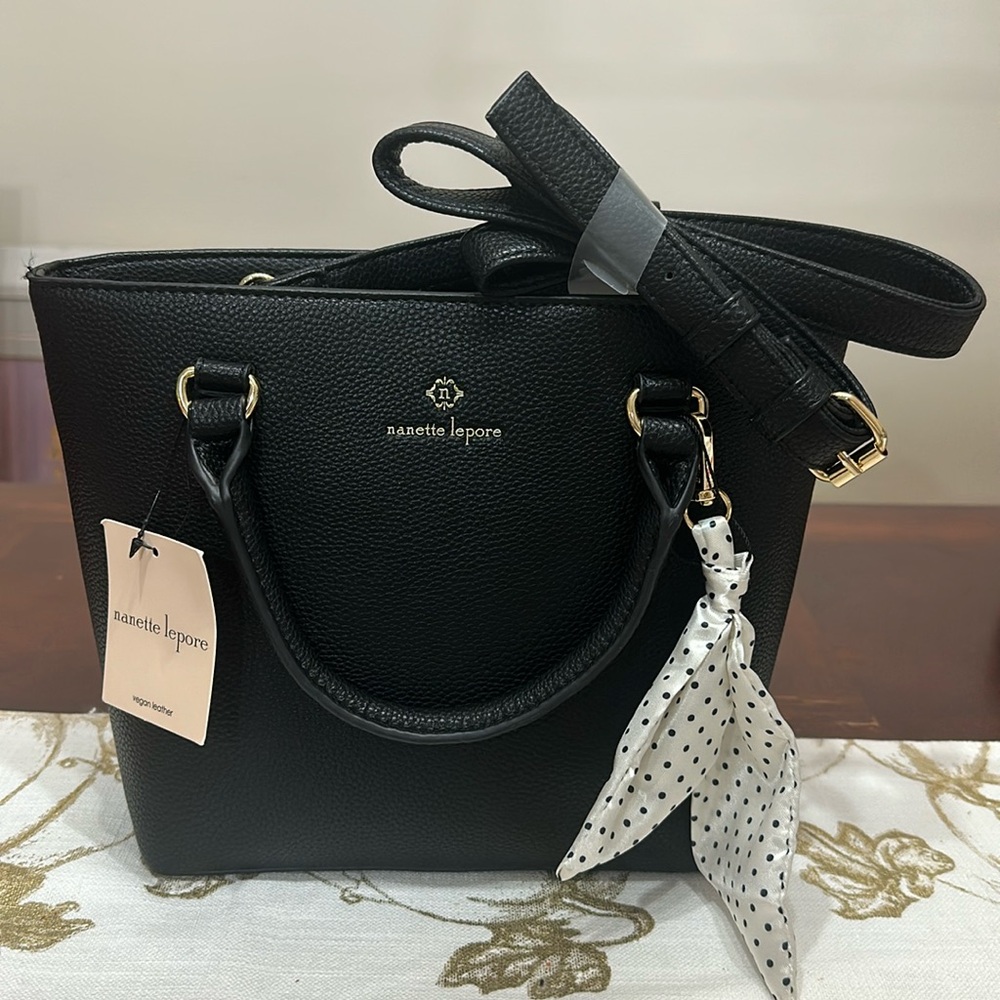 Nanette Lepore Vegan Leather Black crossbody Bag